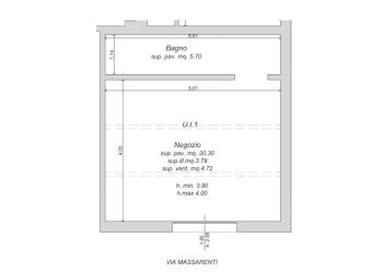 Planimetria - Negozio via Giuseppe Massarenti, 177, Bologna (zona Massarenti) - foto 9