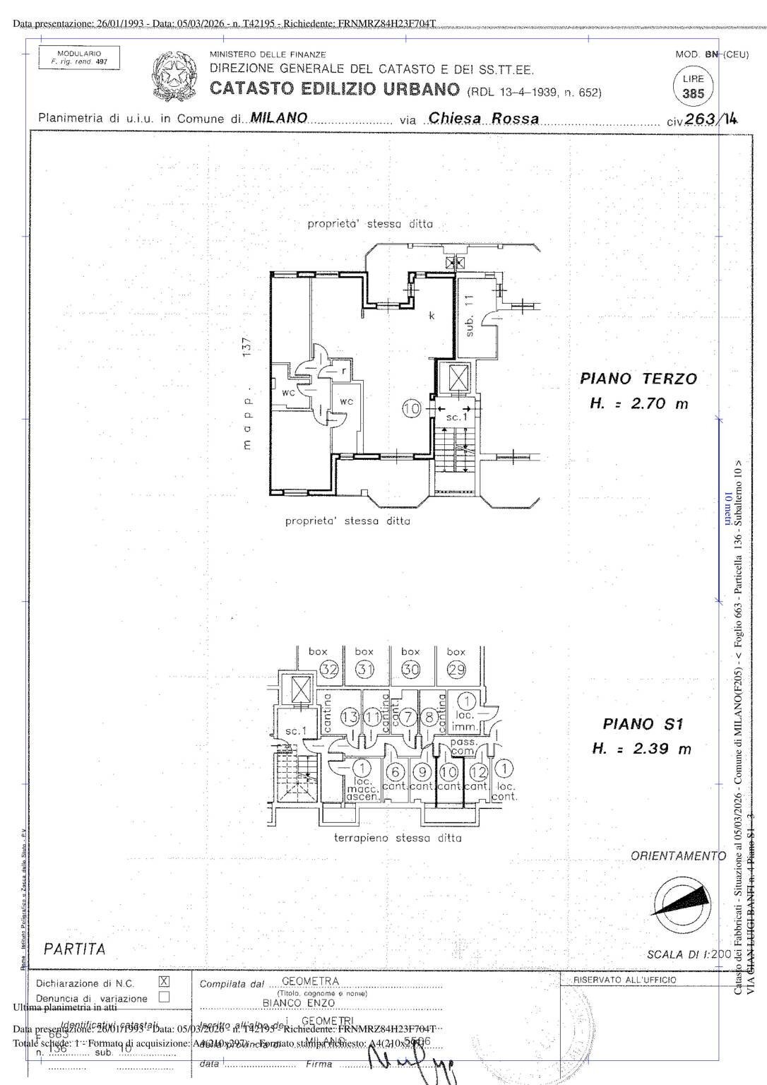 Trilocale via Gianluigi Banfi, 4, Milano - planimetria 1