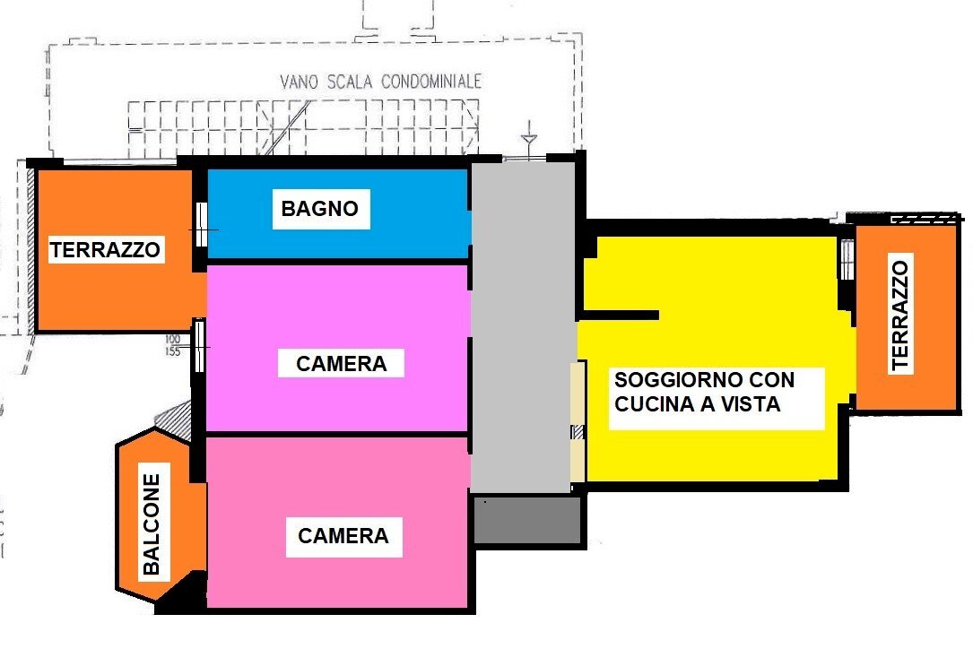 Trilocale via Giuseppe Verdi, 4A, Fossano - planimetria 1