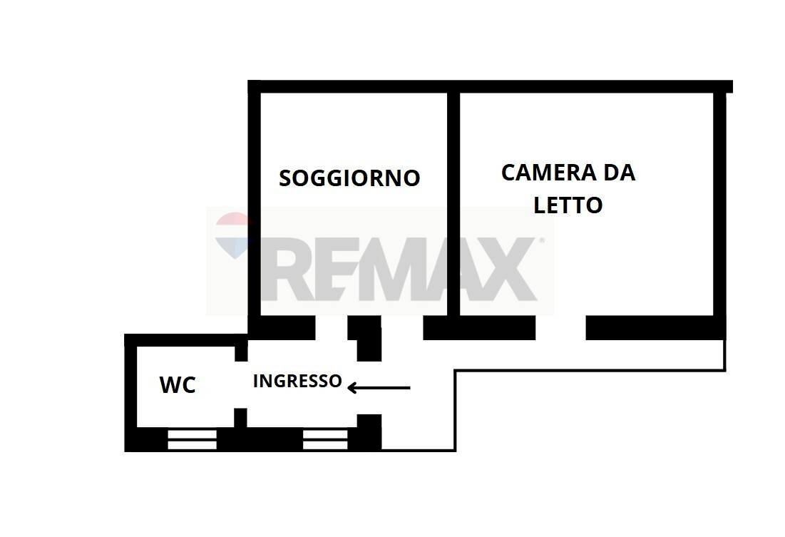Pianta 2D - Bilocale via Foro San Martino
 
18, Cassano Magnago - planimetria 1