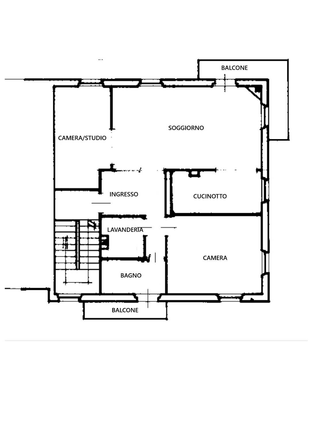 Appartamento strada Nino Bixio, Parma (zona Oltretorrente) - planimetria 1