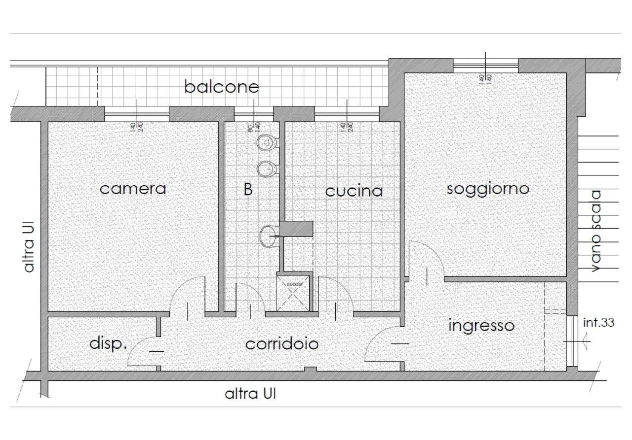 plan - Bilocale via blelè, Genova (zona San Fruttuoso) - planimetria 1