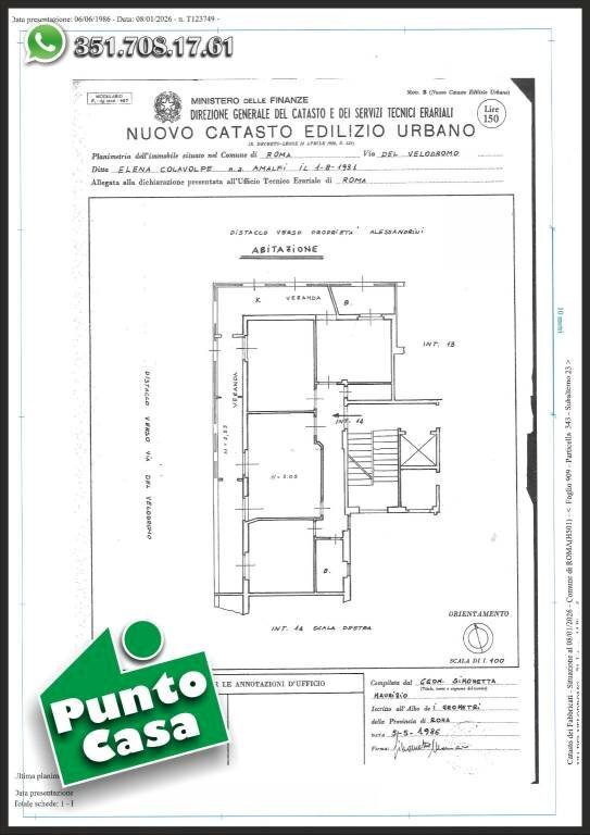 Planimetria - Appartamento via del Velodromo, 71, Roma - foto 2