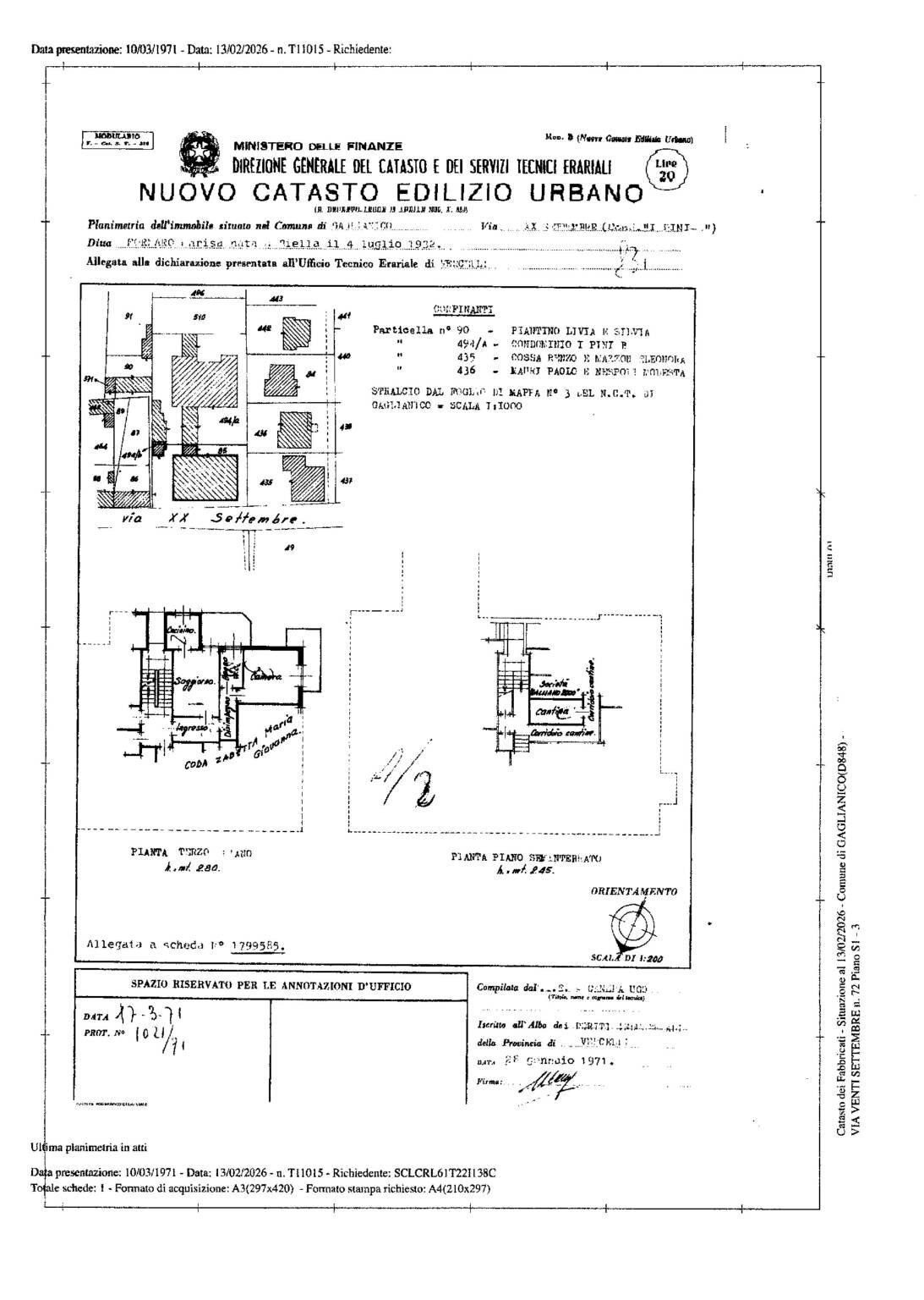 Three-room apartment via 20 Settembre, 72, Gaglianico - floor plans 1