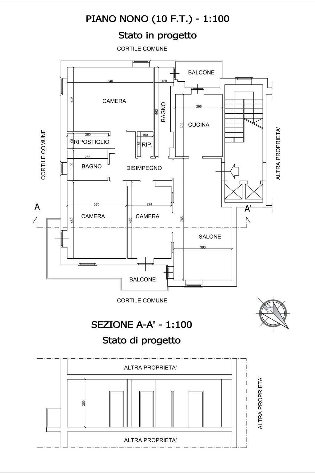 Appartamento via Francesco Saverio Nitti, 30, Torino (zona Mirafiori Nord) - planimetria 1