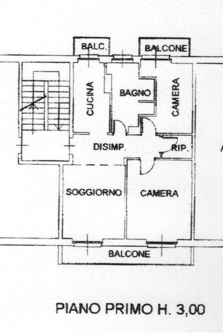 Trilocale piazza Emanuele Filiberto, Bergamo (zona Colognola) - planimetria 1