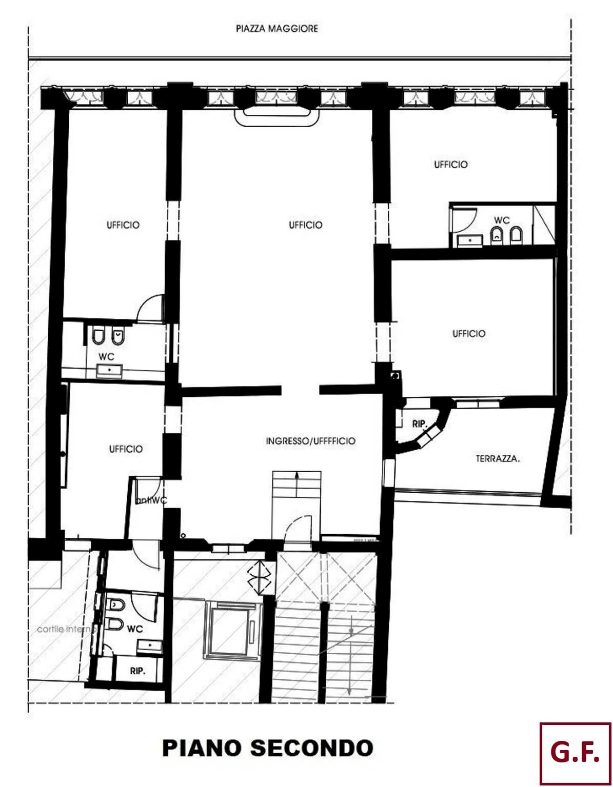 Office piazza Maggiore, Bologna (neighborhood Centro Storico) - floor plans 1