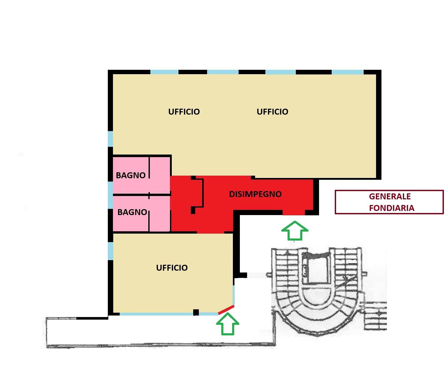 Ufficio via di Corticella, 181, Bologna (zona Corticella) - planimetria 1