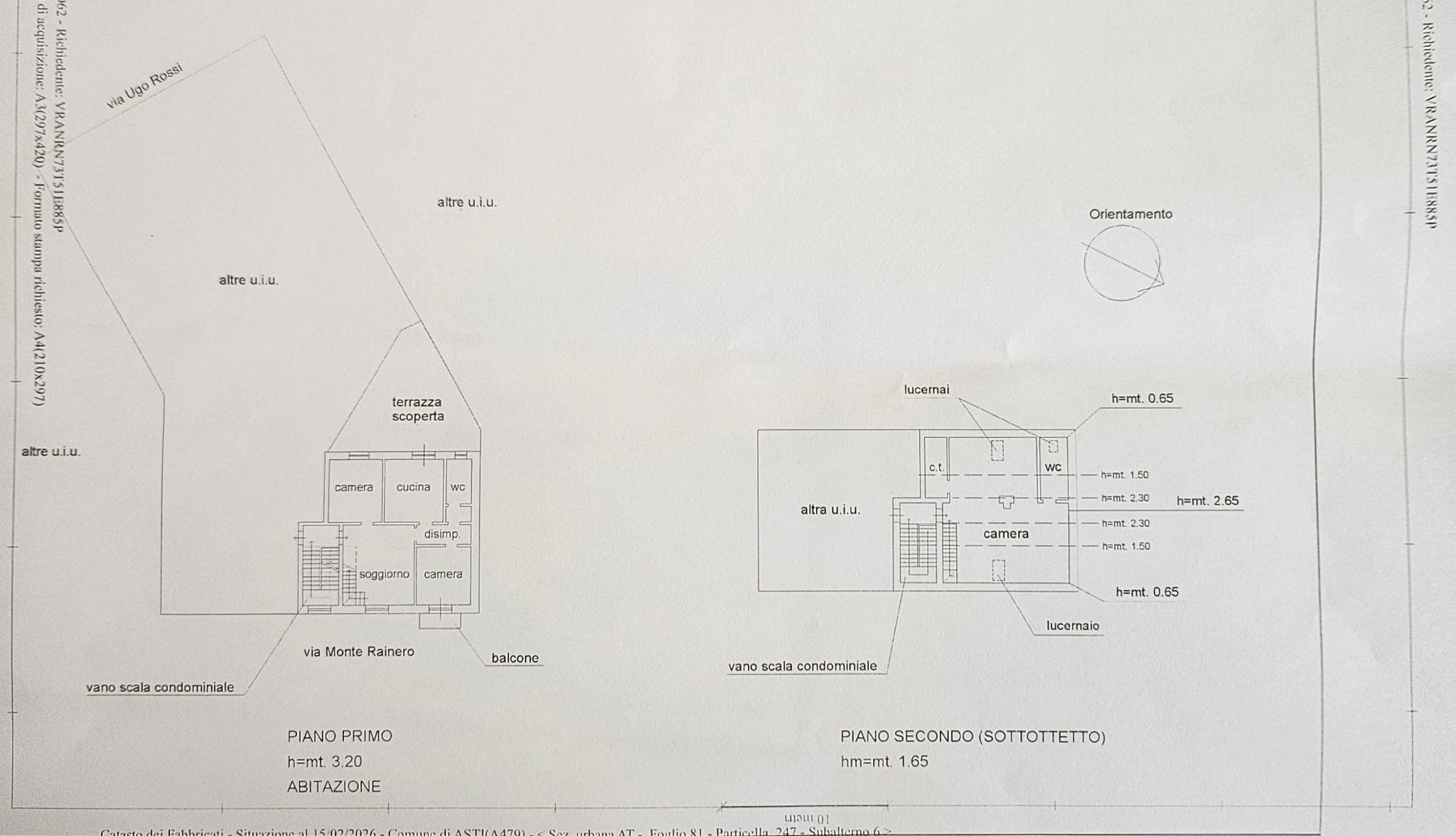 Appartamento via Monte Rainero, Asti - planimetria 1