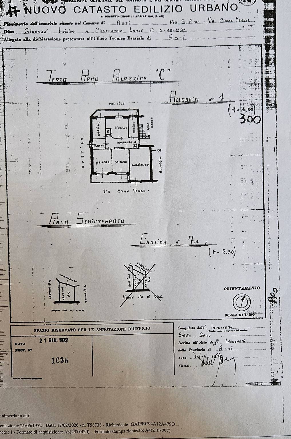 Appartamento via Croce Verde, 13, Asti - planimetria 1