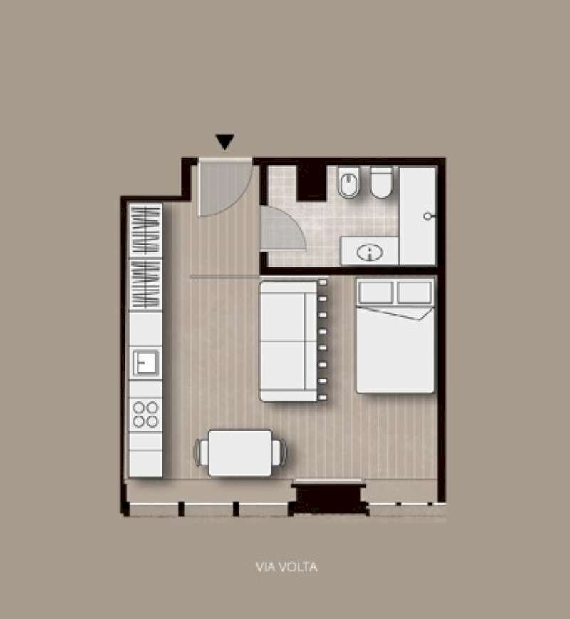 Planimetria - Monolocale via VOLTA, 3, Torino (zona Centro) - planimetria 1