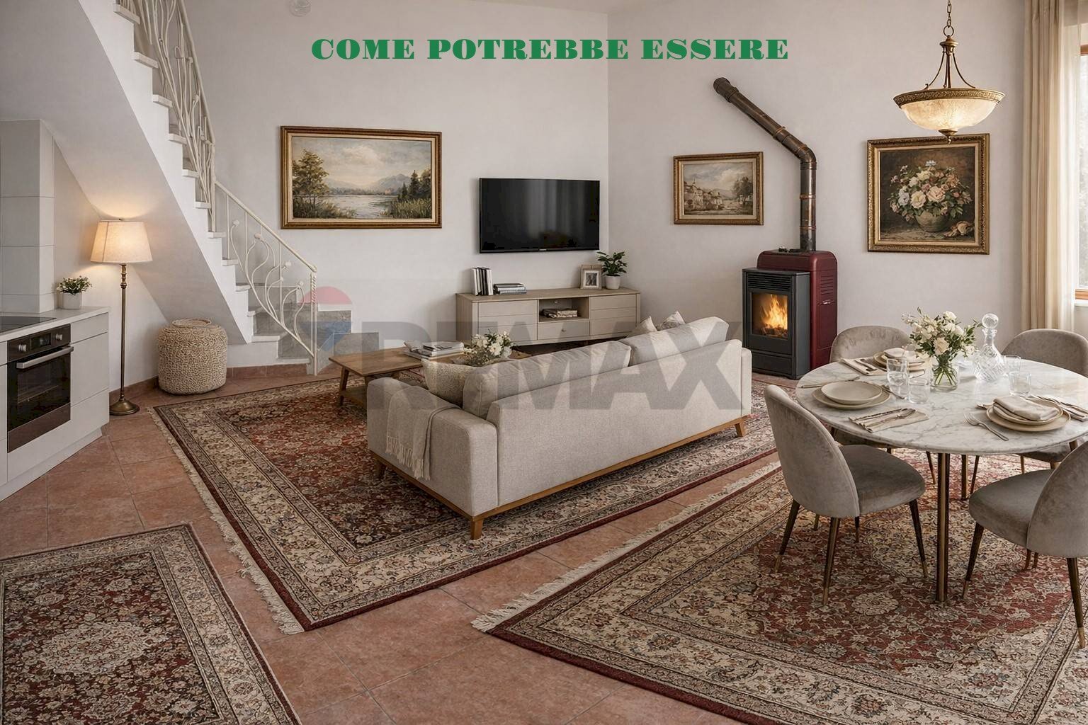 SOGGIORNO-CUCINA - COME POTREBBE ESSERE - Trilocale VICO SECONDO CESARE BATTISTI
13, Busso - foto 3