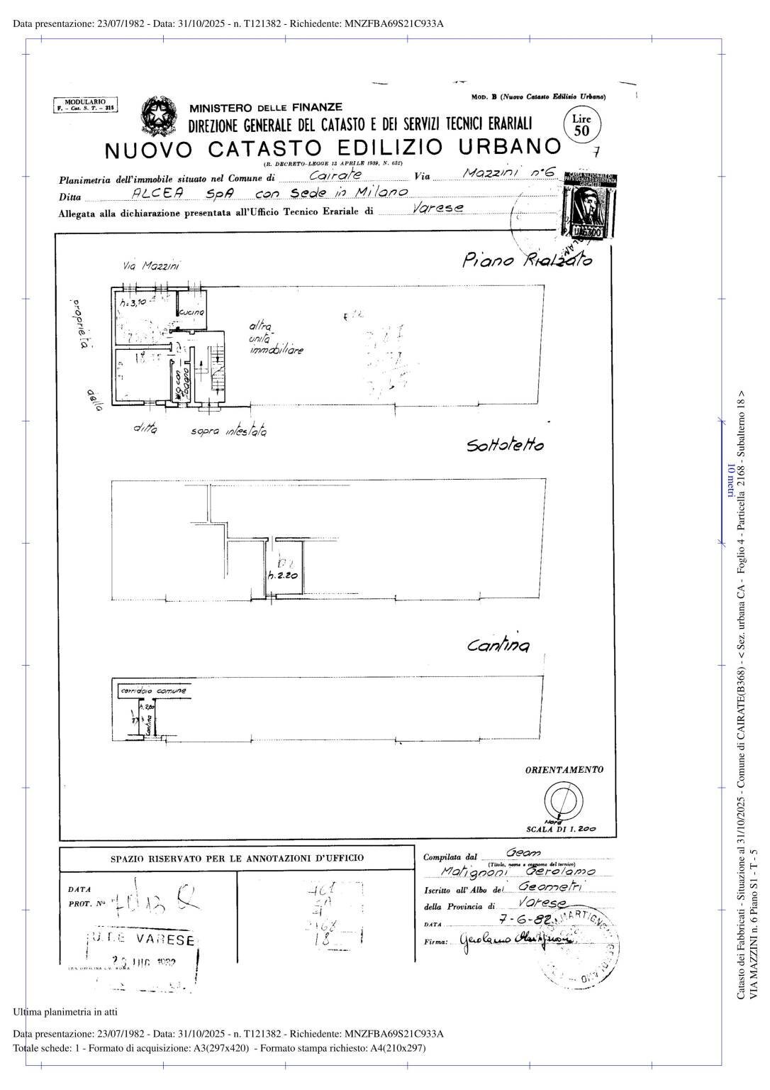 Two-room apartment via Giuseppe Mazzini, 6, Cairate - floor plans 1