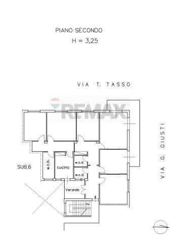 Pianta 2D - Appartamento via Giusti
 
14, Palermo - planimetria 1