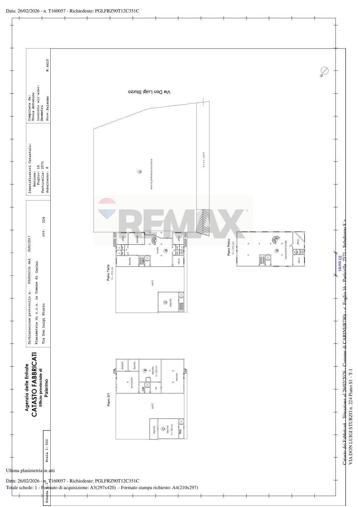 Pianta 2D - Commercial Premises Via Don Luigi Sturzo
 
224, Carini - floor plans 1