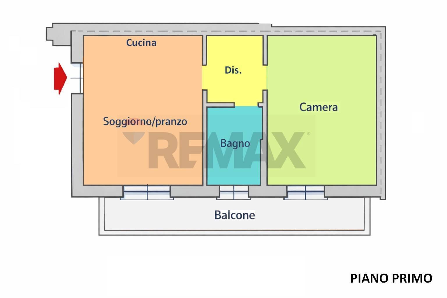 Pianta 2D - Bilocale via Dante Alighieri
 
15, Cadorago - planimetria 1