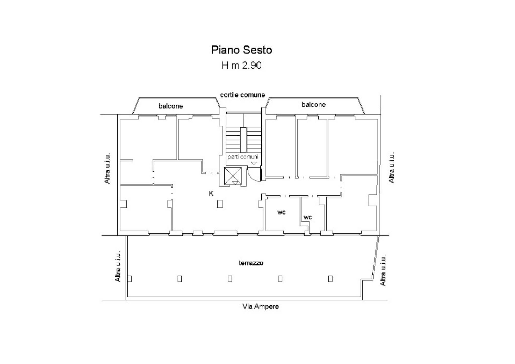 Non-buildable land via André-Marie Ampère, 126, Milano (neighborhood Casoretto) - floor plans 1