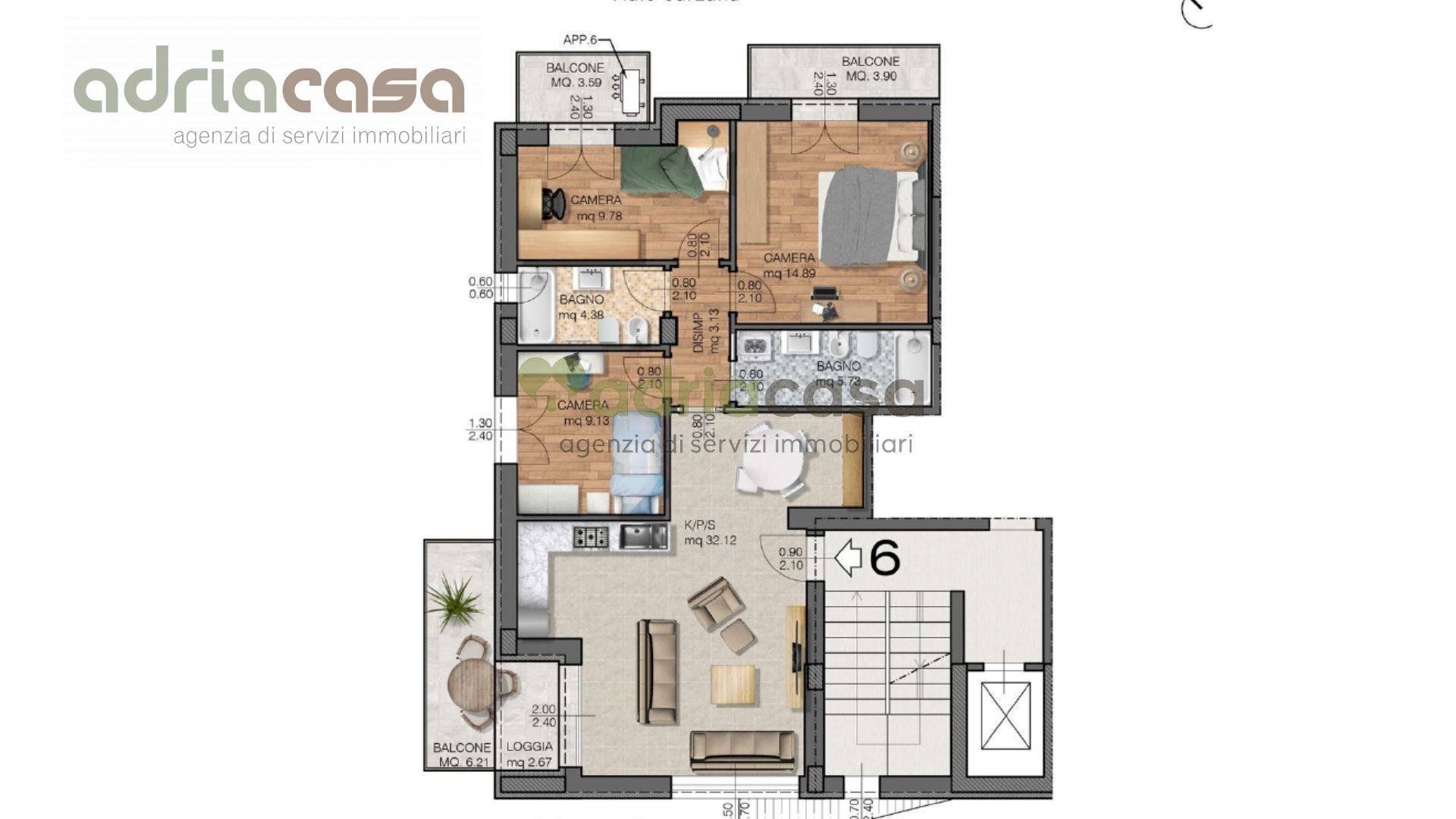 Foto 1 - Quadrilocale Viale Finale Ligure, Riccione - planimetria 1