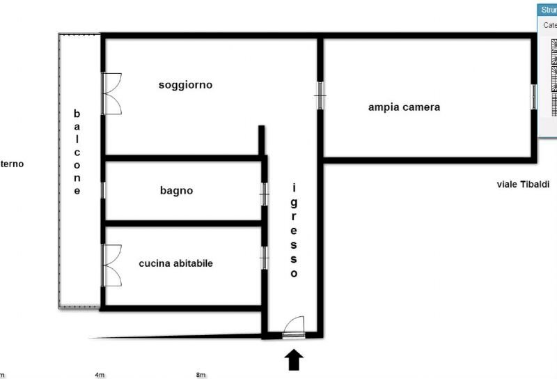 piantina b. - Bilocale via Brioschi, 44, Milano - planimetria 1