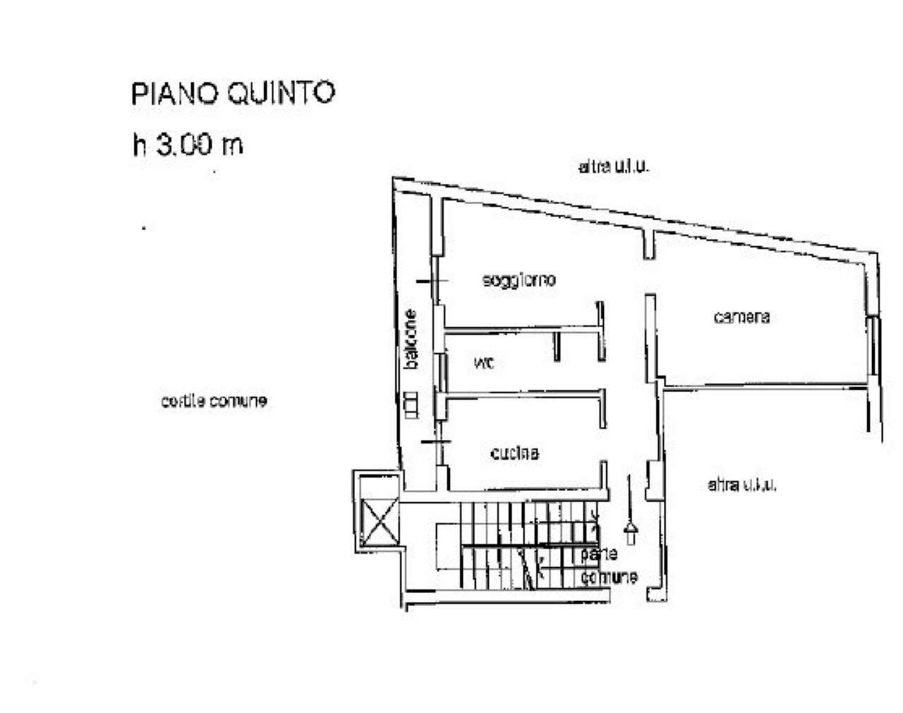 brioschi plan - Bilocale via Brioschi, 44, Milano - planimetria 1