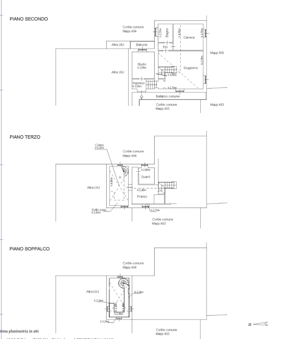 Four-room apartment via Carlo Alberto, Monza - floor plans 1