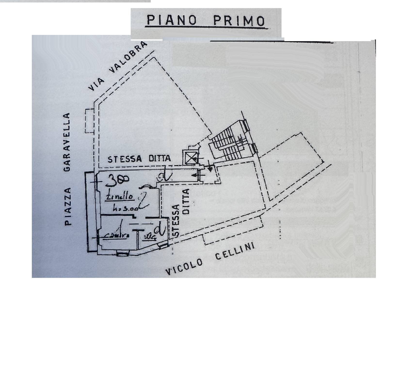 Two-room apartment piazza Garavella, Carmagnola - floor plans 1