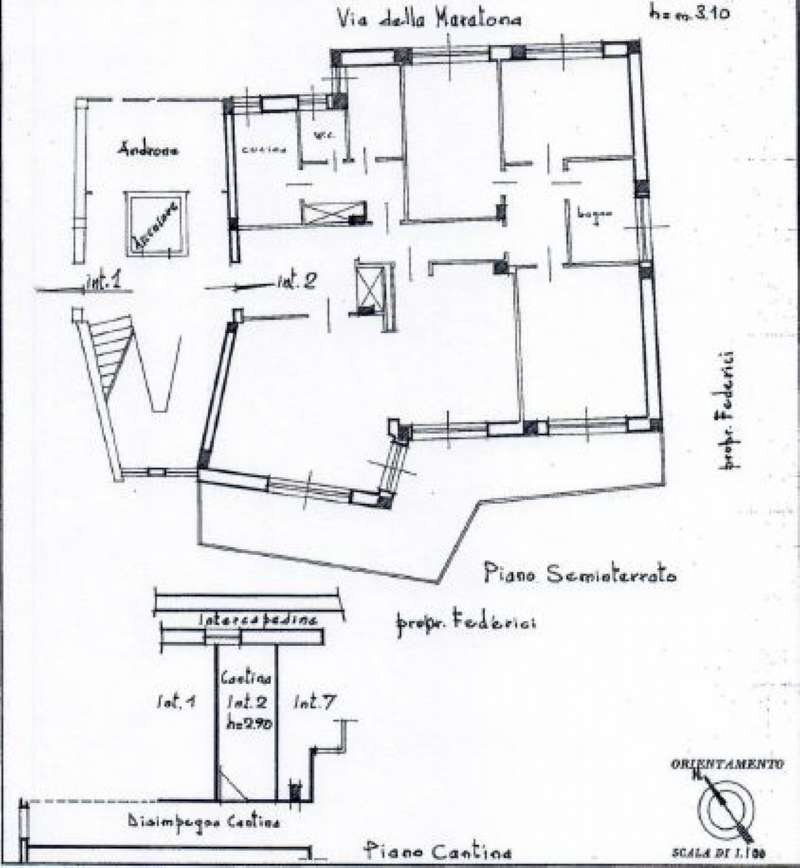 Planimetria - Quadrilocale via Della Maratona, Roma - planimetria 1