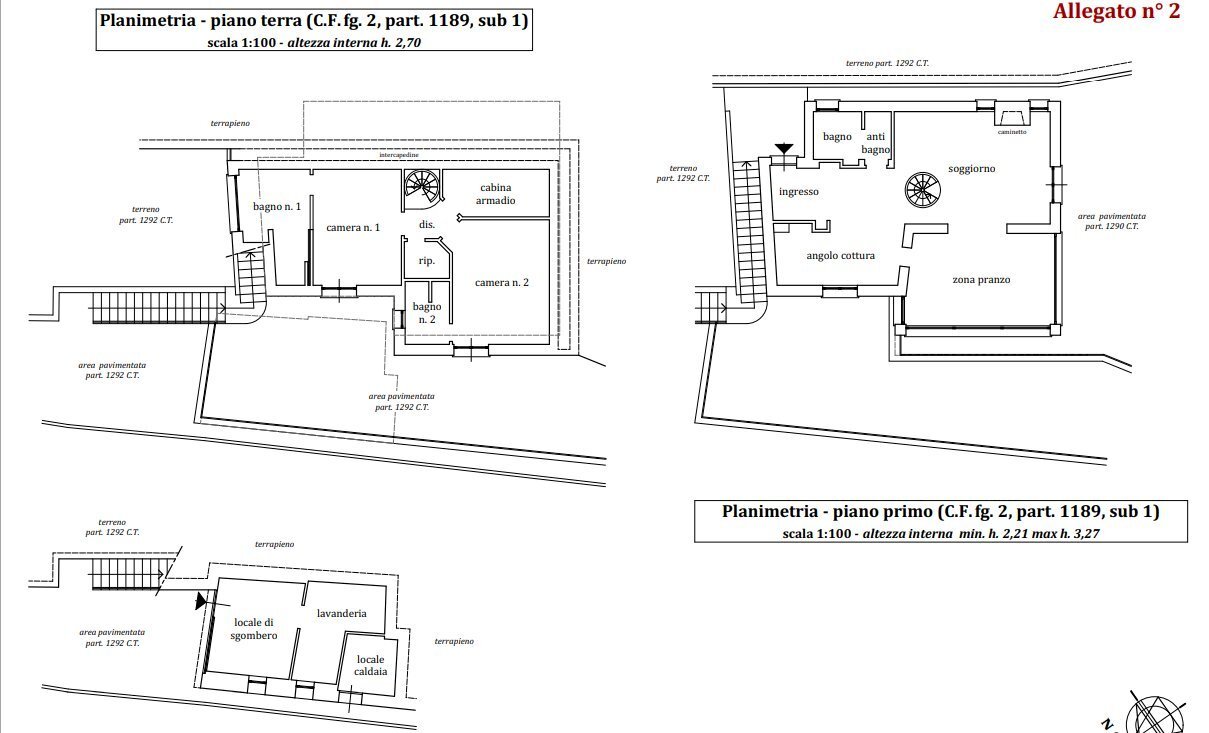 Villa at auction strada Consortile Forno Vallette, Zoagli - floor plans 1