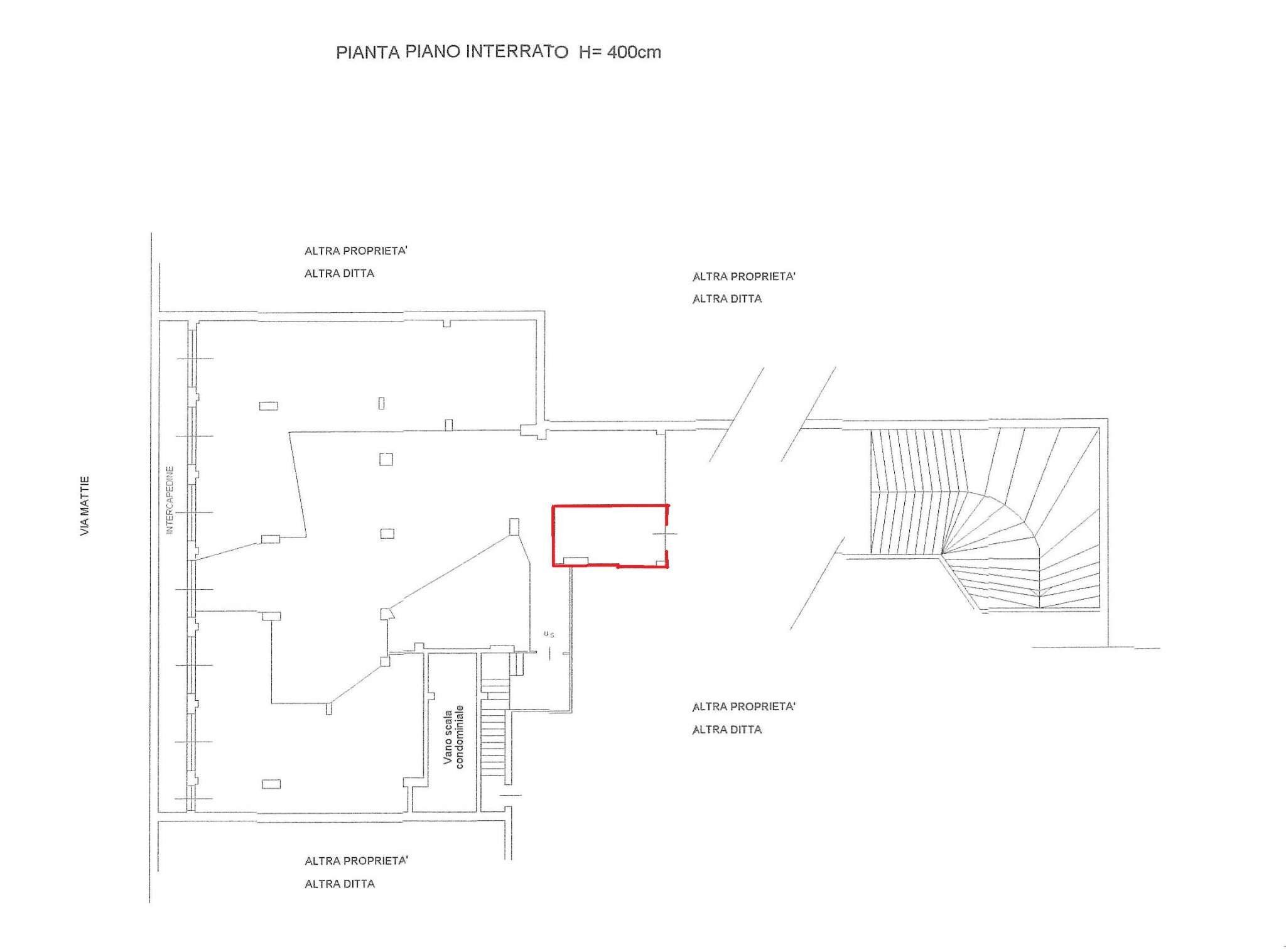 planimetria - Box via Borgone, 15, Torino (zona Pozzo Strada) - planimetria 1