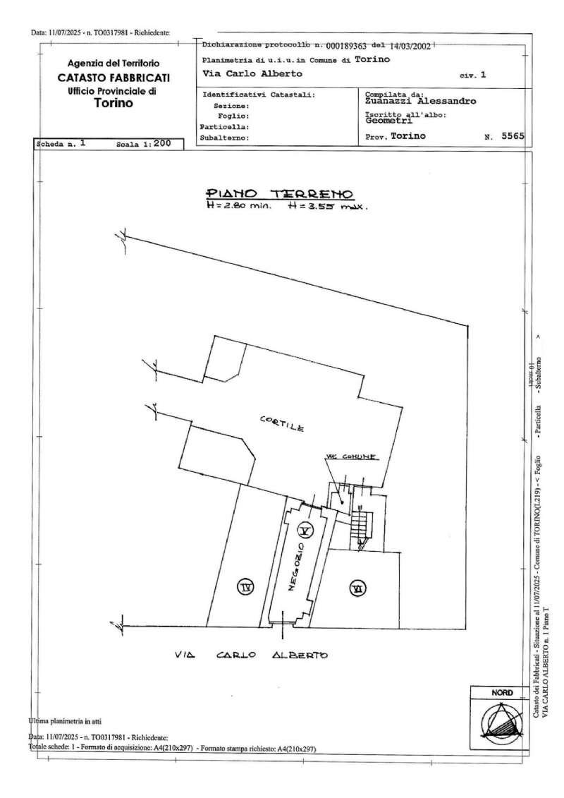 planimetria - Shop via Carlo Alberto, 1, Torino (neighborhood Centro) - floor plans 1