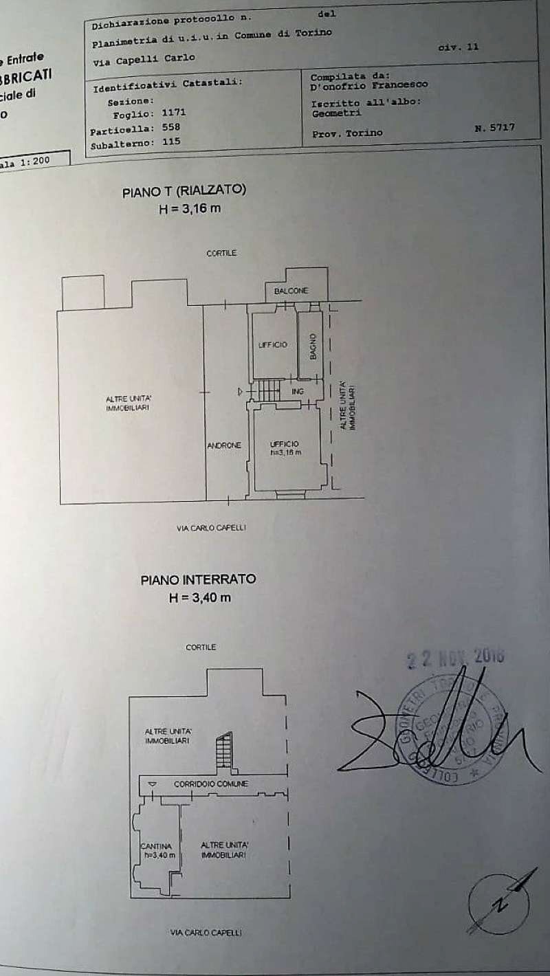 planimetria - Office via CARLO CAPELLI, 11, Torino (neighborhood Parella) - floor plans 1