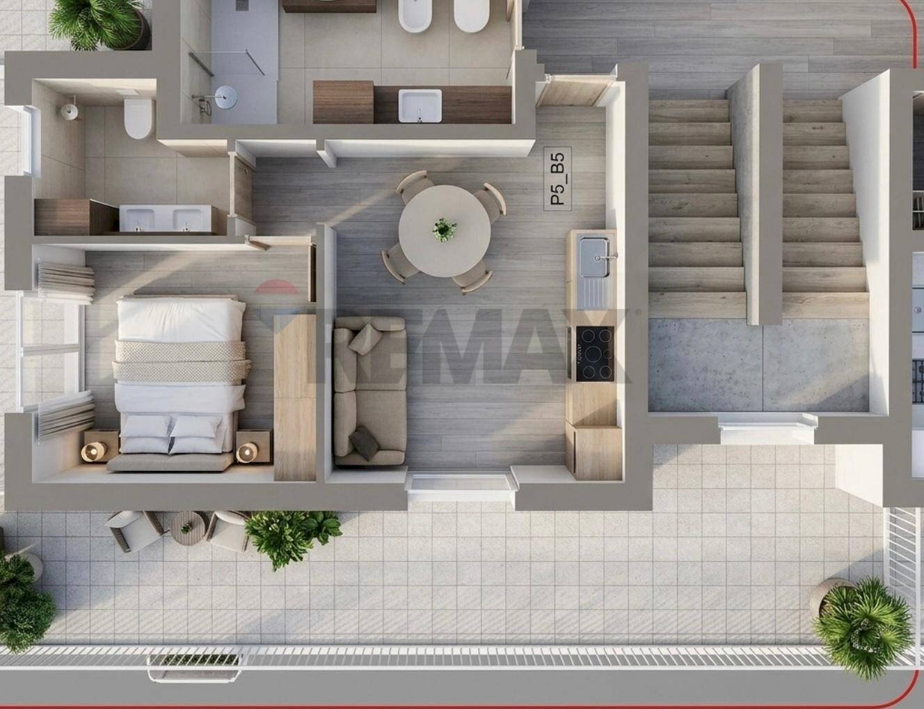 Pianta 3D - Bilocale Via Fermi, Alghero - foto 2