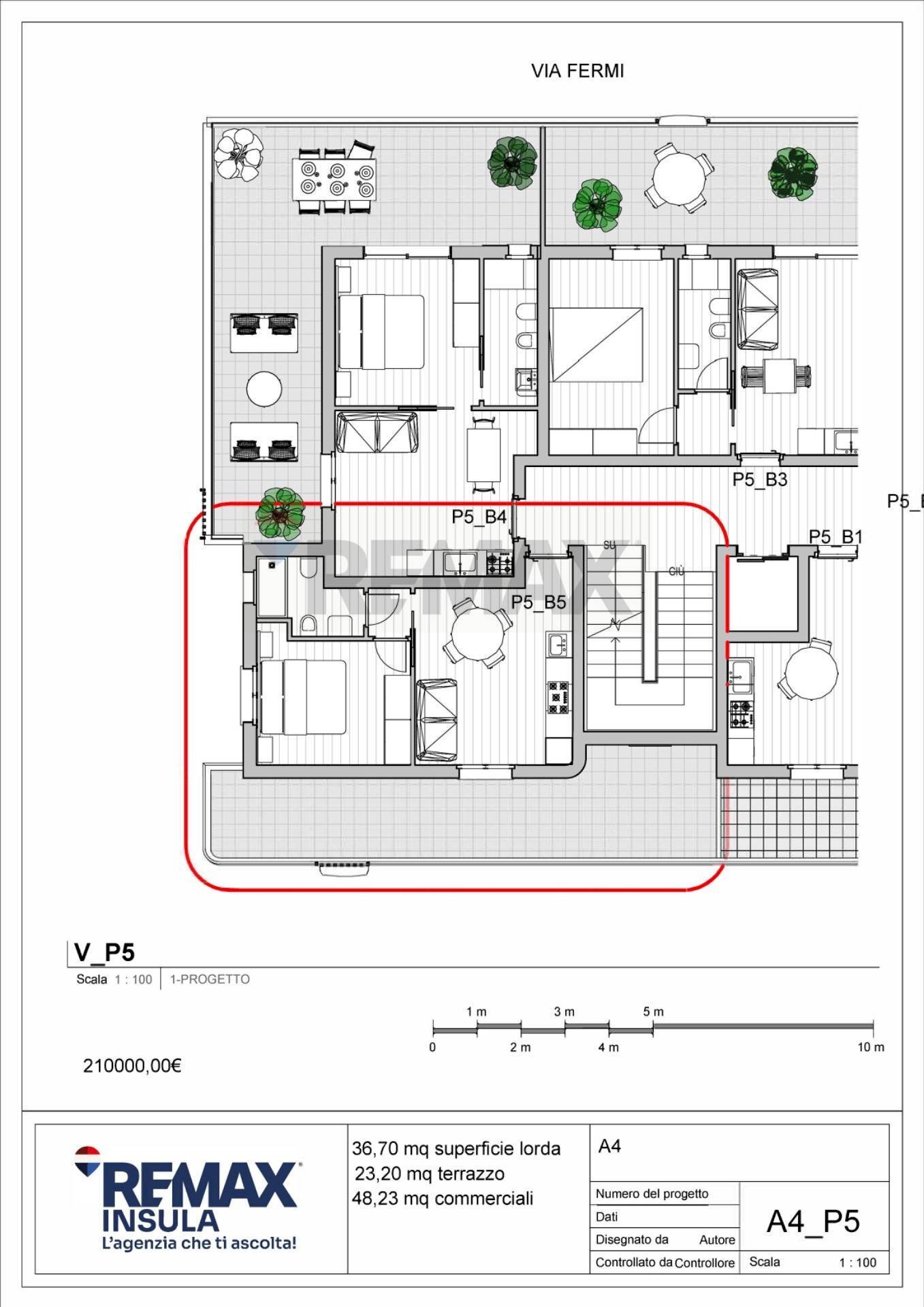 Pianta 2D - Two-room apartment Via Fermi, Alghero - floor plans 1