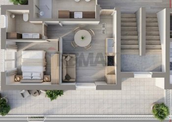 Pianta 3D - Bilocale Via Fermi, Alghero - foto 2