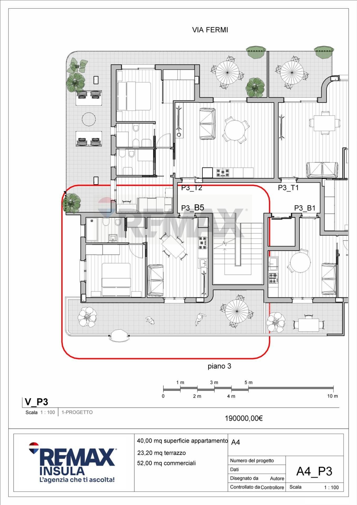 Pianta 2D - Bilocale Via Fermi, Alghero - planimetria 1