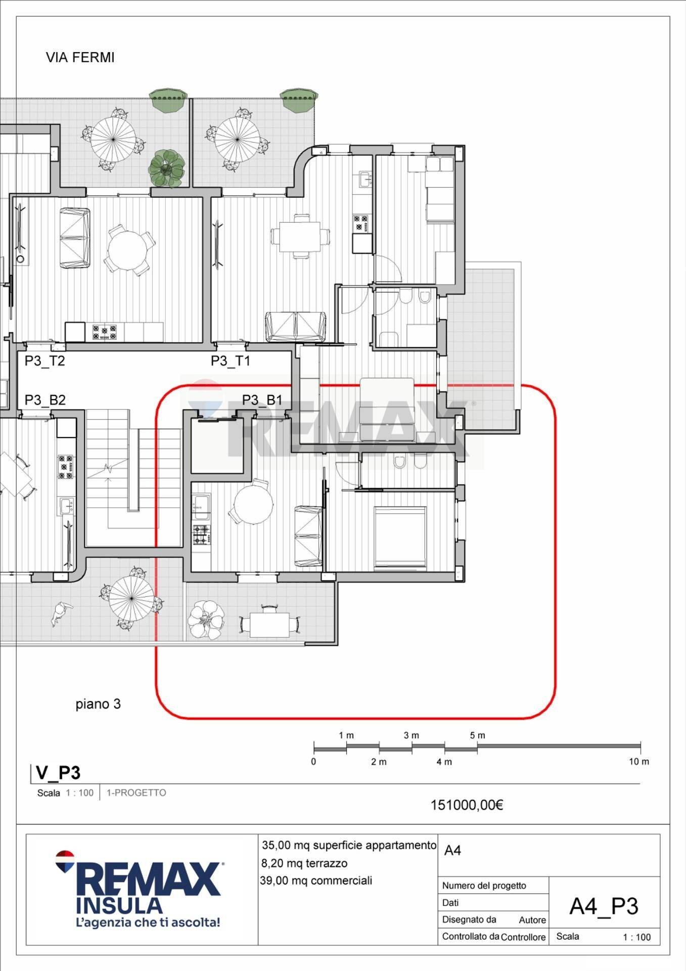 Pianta 2D - Bilocale Via Fermi, Alghero - planimetria 1