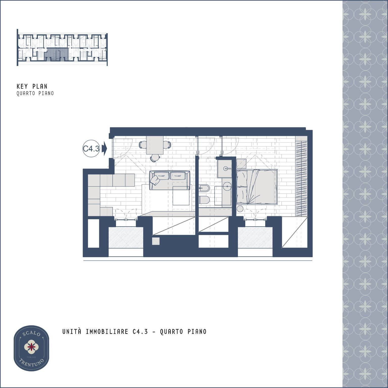 Bilocale via Nizza, 31, Torino (zona San Salvario) - planimetria 1