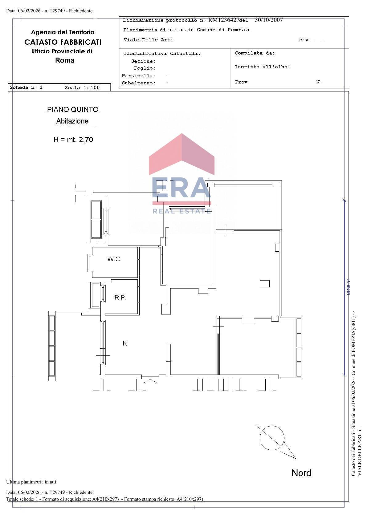 Foto 23 - Quadrilocale viale delle Arti
 
11, Pomezia - planimetria 1