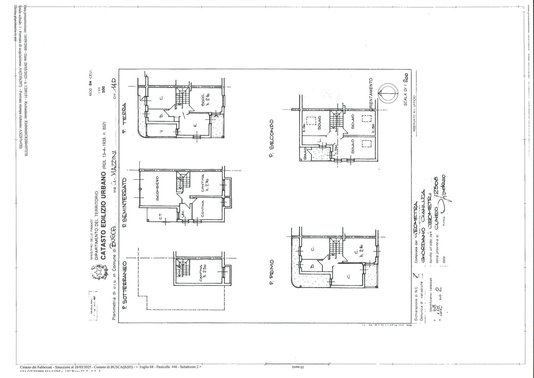 Villa via Giuseppe Mazzini, 14, Busca - floor plans 1