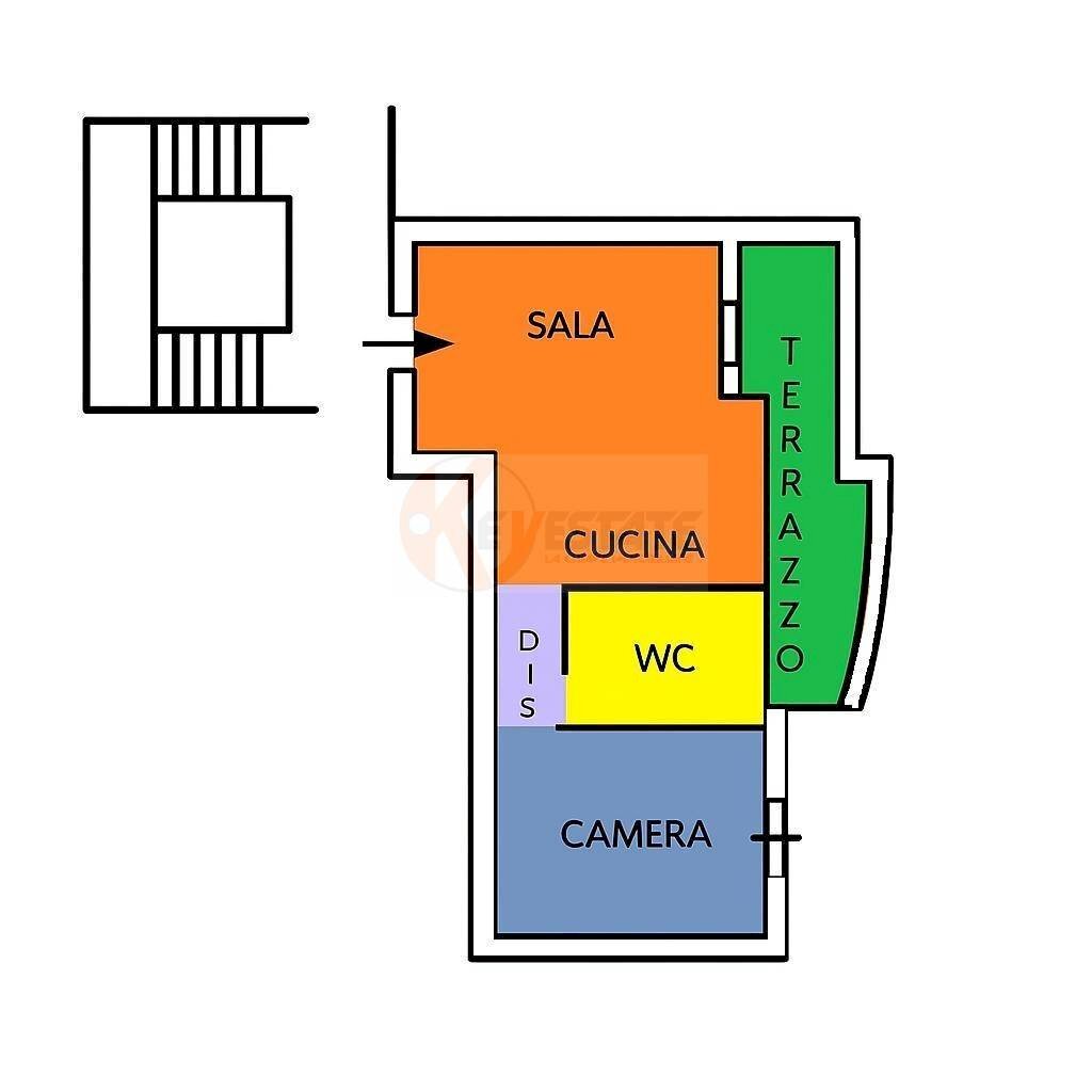 Foto 22 - Bilocale Via Walter Frau
 
2, Sassari - planimetria 1