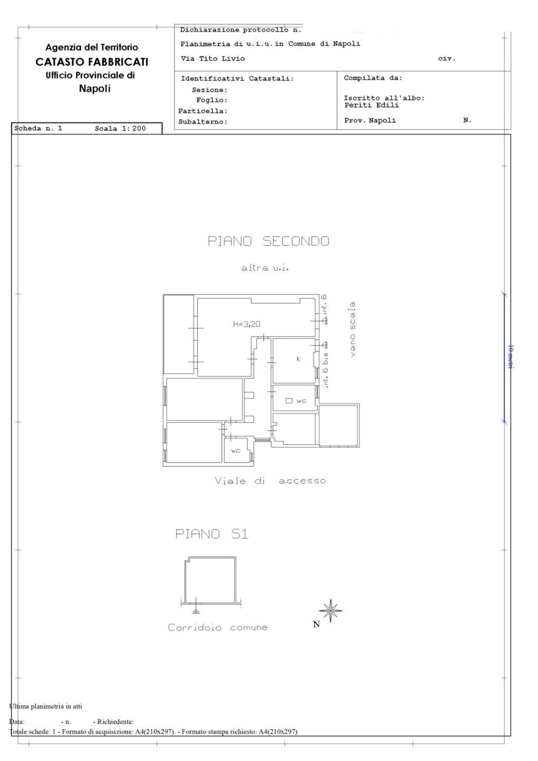 Apartment via Tito Livio, 9, Napoli (neighborhood Posillipo) - floor plans 1