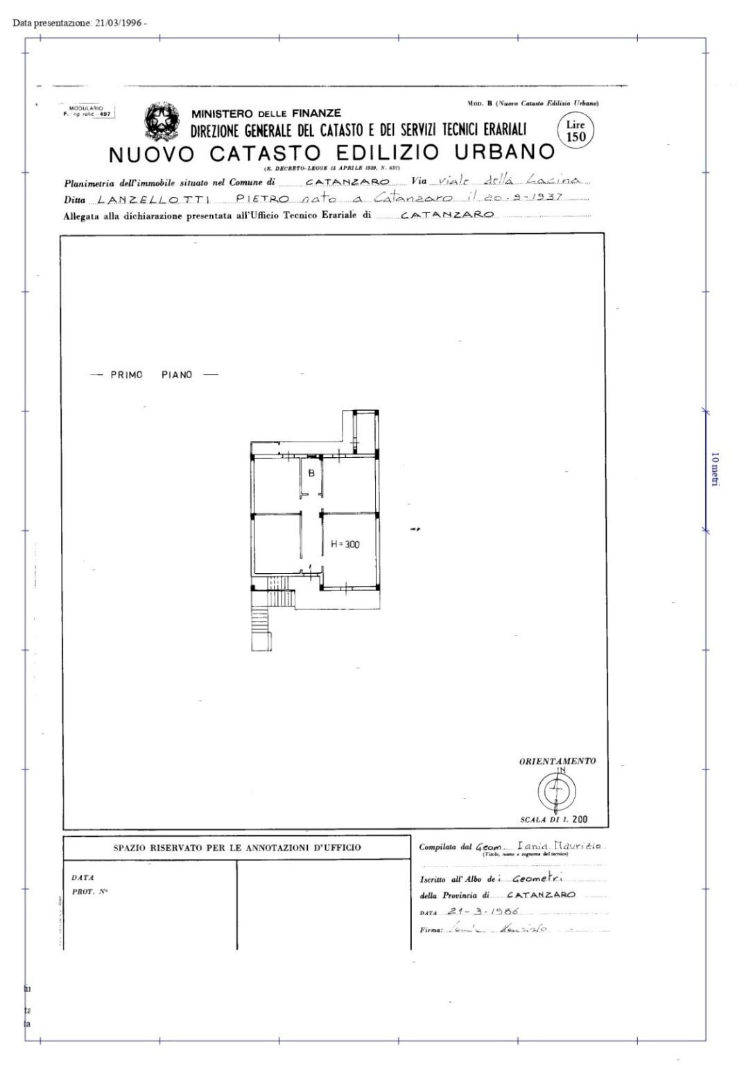 Trilocale viale dei Tulipani, 183, Catanzaro - planimetria 1