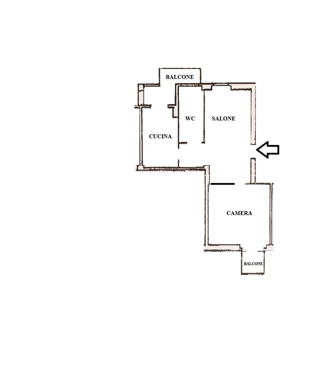 Bilocale via Mario Musco, 19, Roma - planimetria 1