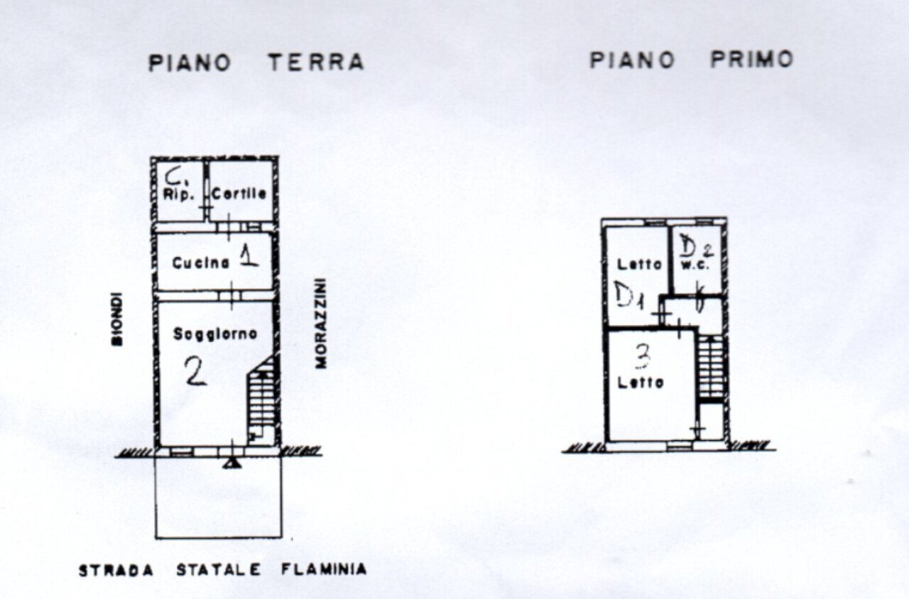 Independent house via Flaminia, 365, Fano - floor plans 1