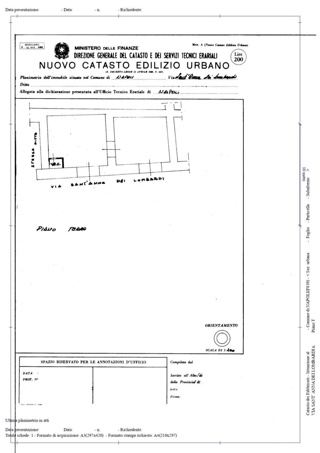 Shop via Sant'Anna dei Lombardi, Napoli - floor plans 1