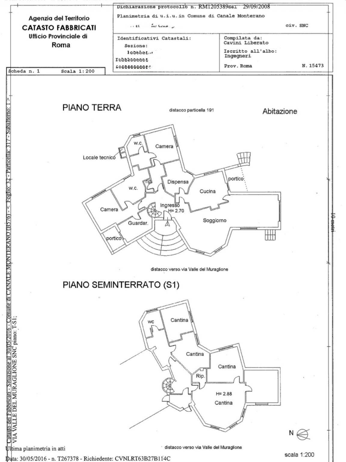 Villa via Valle del Muraglione, Canale Monterano - planimetria 1