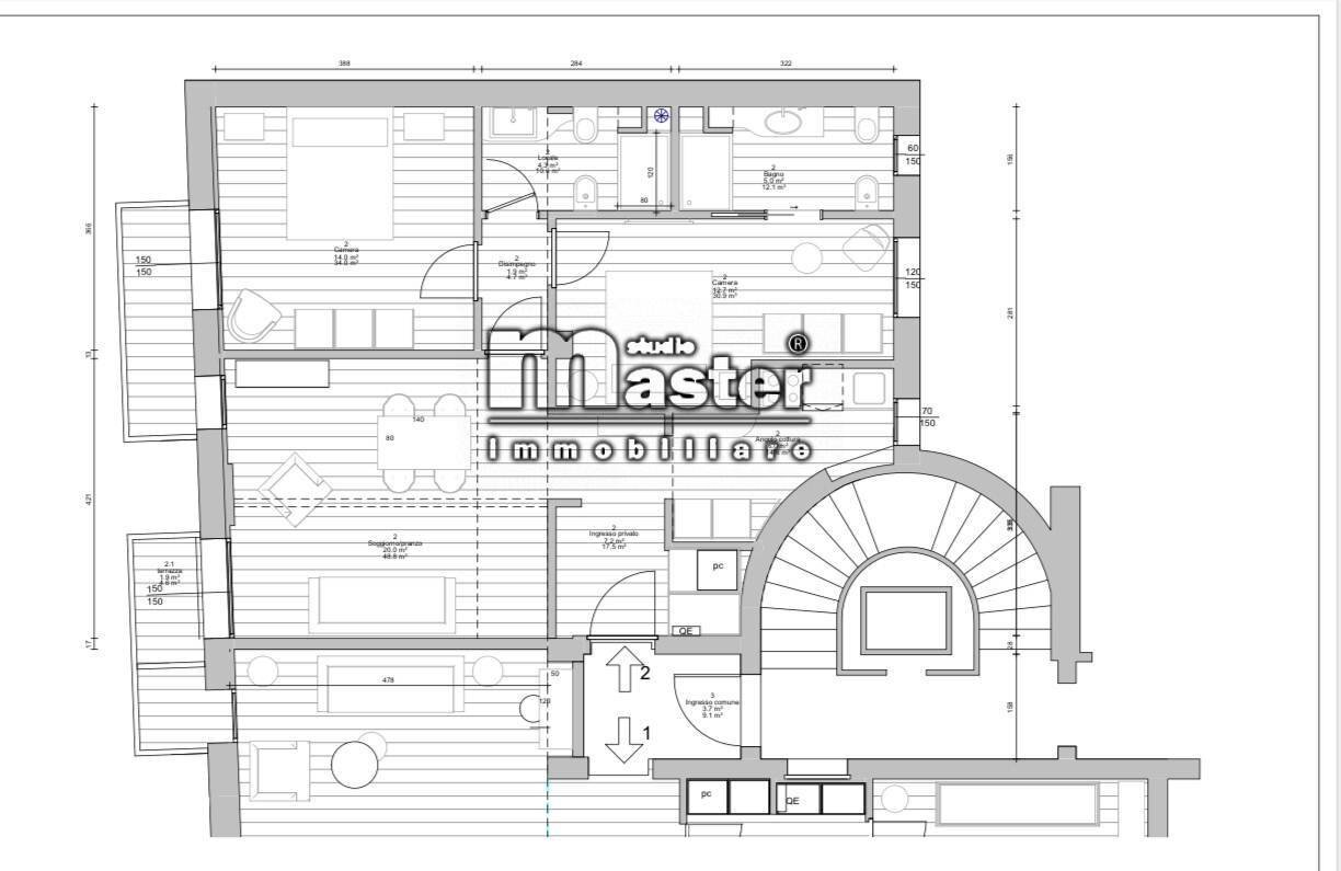 Foto 15 - Quadrilocale PIAZZA MATTEOTTI, Treviso - planimetria 1
