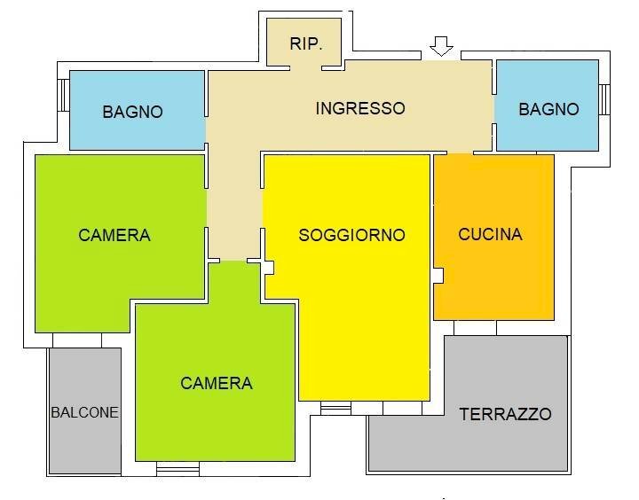 Foto 17 - Trilocale VIA CERRI, Piacenza - planimetria 1