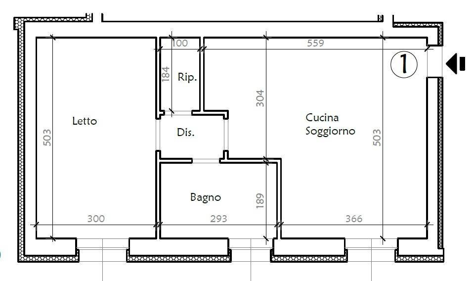 Foto 19 - Bilocale Via  Veneto, Piacenza - planimetria 1