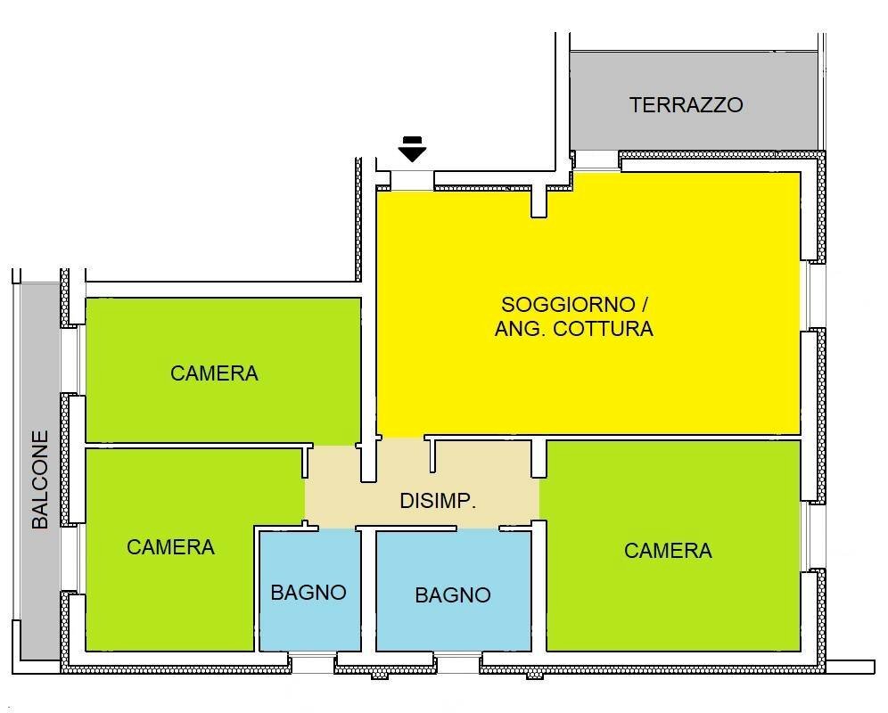 Foto 21 - Quadrilocale Via  Veneto, Piacenza - planimetria 1